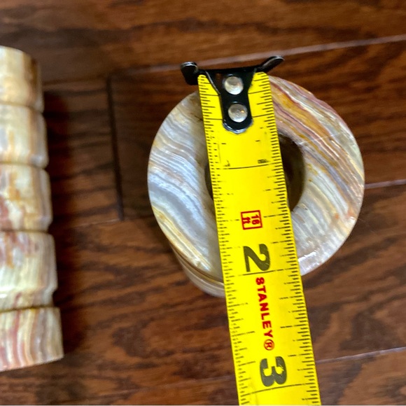 Candle Holders Set of 2 Decorative Onyx hand caved Multicolour - Picture 12 of 13